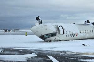 Delta plane flips over on Toronto runway injuring passengers