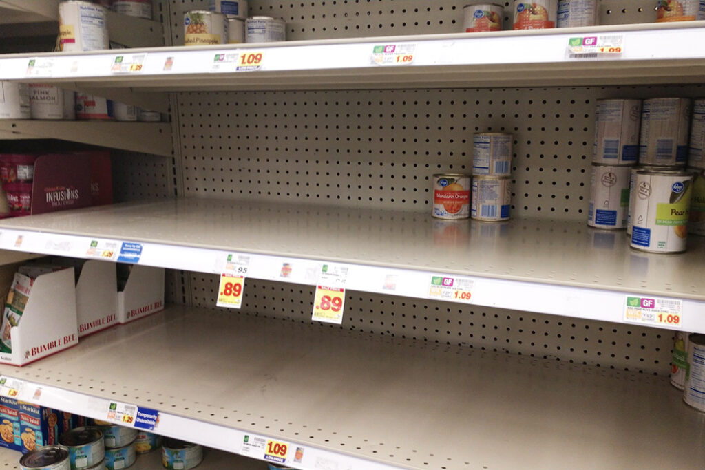 Food stores are depleting in supermarkets worldwide.