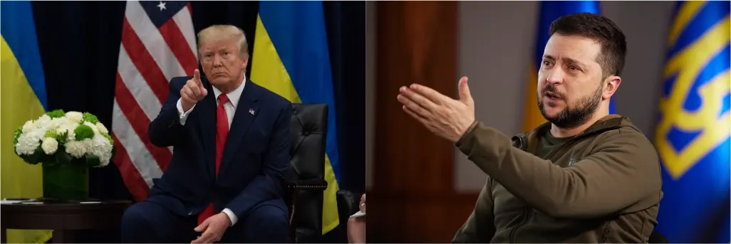 US President Donald Trump and Ukraine President Vlodymyr Zelenskyy.